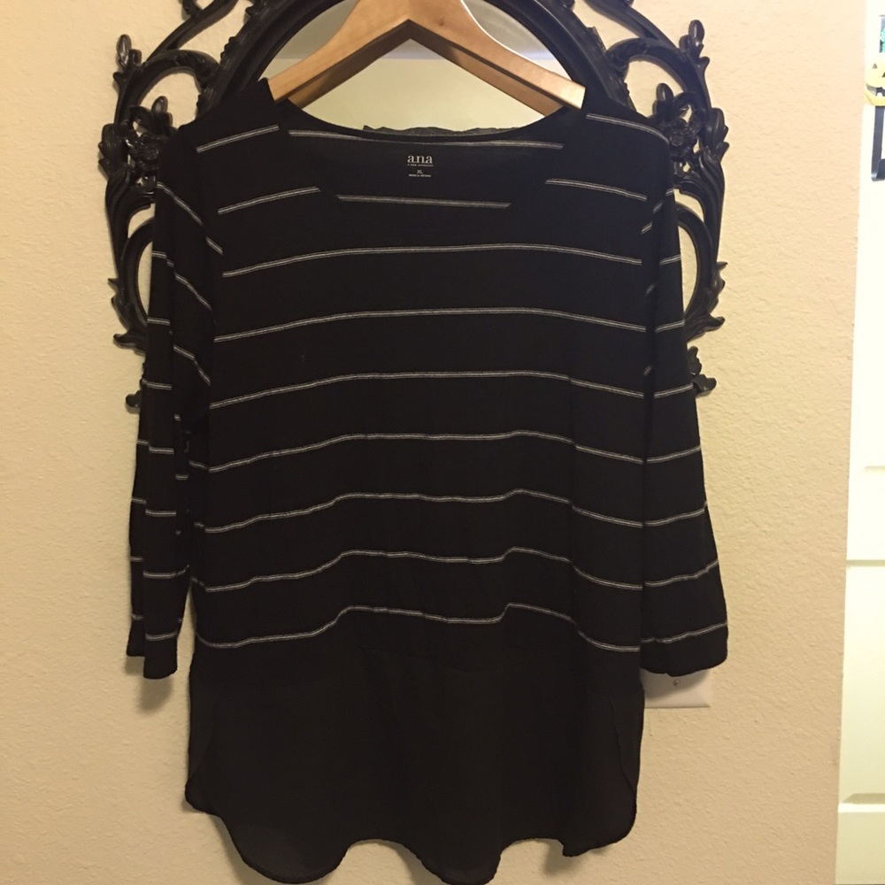 Striped top with flare XL comfy